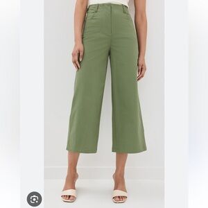 STAUD Luca Moss/Olive Wide Leg Pant | 12